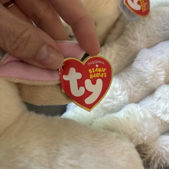 NWT Ty Beanie Baby - CREAMPUFF the Bunny Rabbit 6" Stuffed Animal Toy - Picture 3 of 10